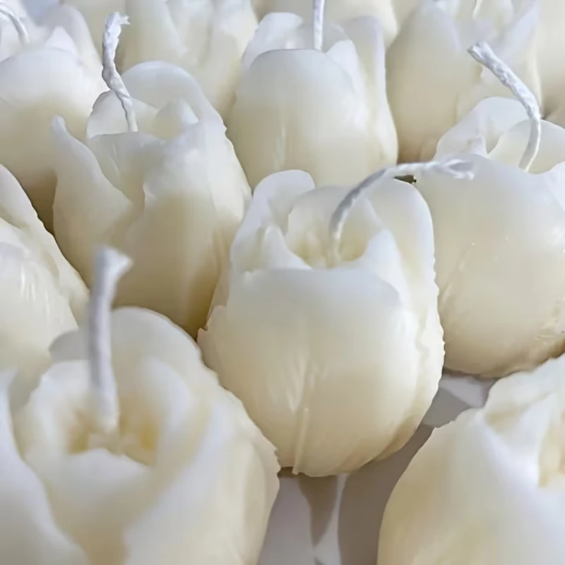 Resin Craft Ideas - 最高品質の3Dチューリップの花のつぼみシリコンキャンドル型、アロマセラピーキャンドル、手作り石鹸、石膏樹脂型、DIYクラフト型
