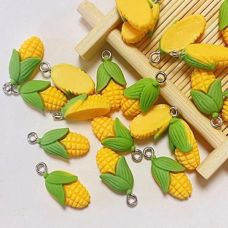 20個入り 面白いミニコーン野菜樹脂チャーム 人工食品ペンダ - Resin Craft Material のレビューと価格