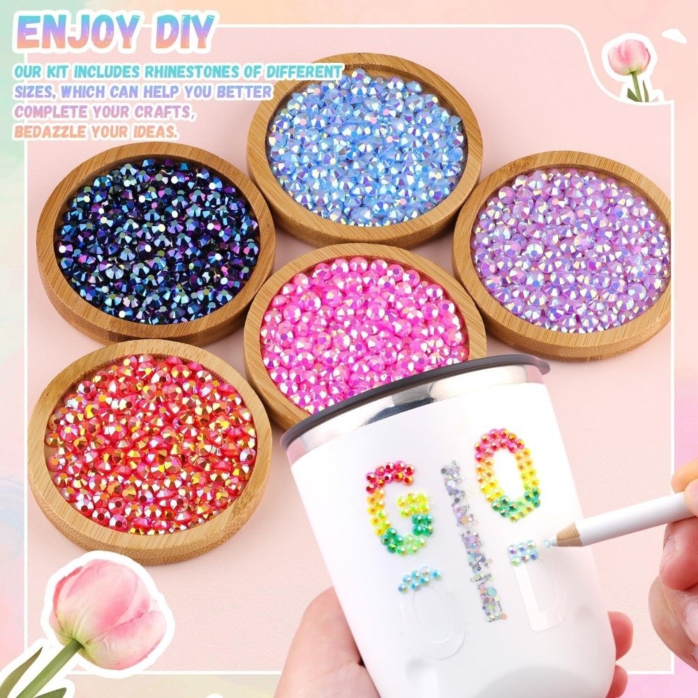 マルチカラーレジンラインストーンキット、きらめく混合サイズの - Resin Jewelry Kit のレビューと価格