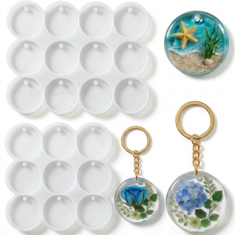 2つの樹脂キーホルダー型、3.3センチと4.6センチの平らな - Serving Tray Mold のレビューと価格