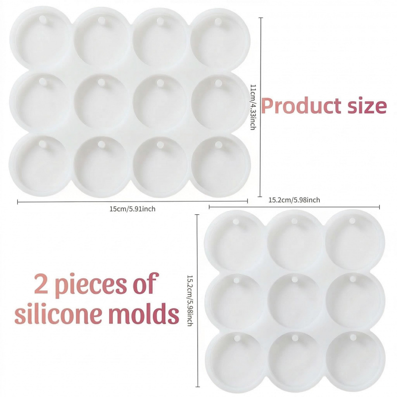 2つの樹脂キーホルダー型、3.3センチと4.6センチの平らな - Serving Tray Mold のレビューと価格