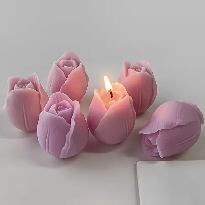 最高品質の3Dチューリップの花のつぼみシリコンキャンドル型、 - Resin Craft Ideas のレビューと価格