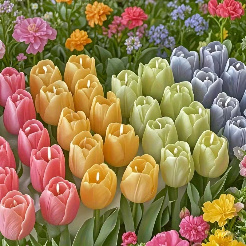 最高品質の3Dチューリップの花のつぼみシリコンキャンドル型、 - Resin Craft Ideas のレビューと価格
