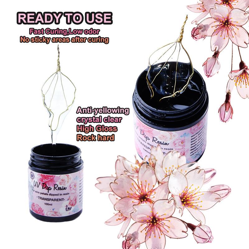 100 ミリリットル UV ディップ樹脂接着剤ワイヤー花 U - Flower Preservation Resin のレビューと価格