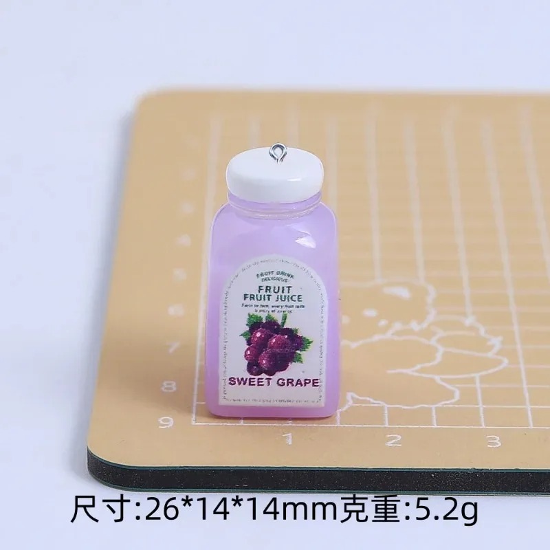 10個入り かわいいミニ3Dチェリーオレンジジュースボトル  - Resin Craft Material のレビューと価格