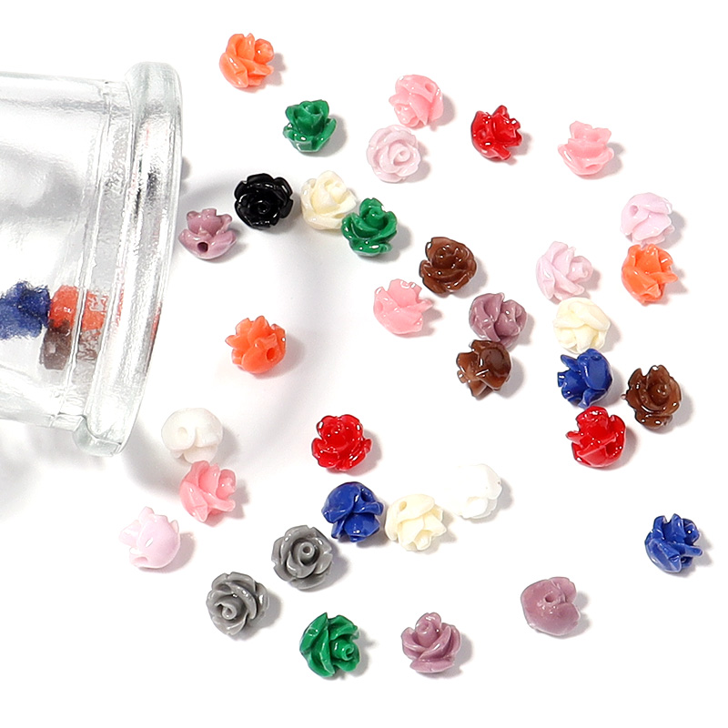 ジュエリー作り用の模造珊瑚ビーズ,色とりどりの人工花,ブレス - Flower Preservation Resin のレビューと価格